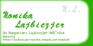 monika lajbiczjer business card